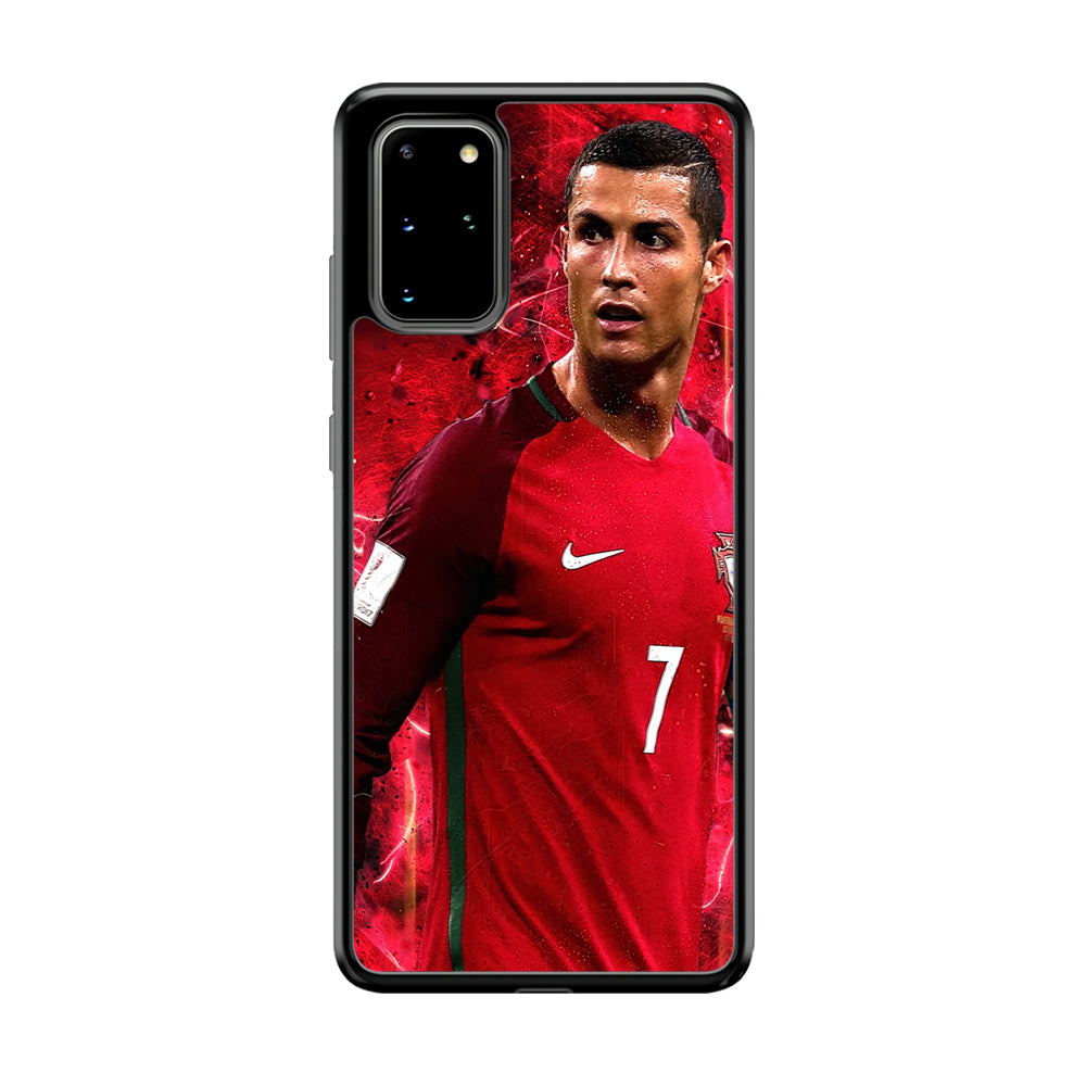 Cristiano Ronaldo Red Aesthetic Samsung Galaxy S20 Plus Case-Phone Case-Rubber White (2D Case)-Altracase