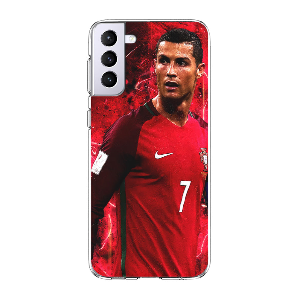 Cristiano Ronaldo Red Aesthetic Samsung Galaxy S21 Plus Case-Phone Case-Clear Soft Case-Altracase