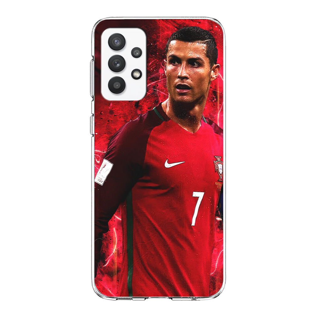 Cristiano Ronaldo Red Aesthetic Samsung Galaxy A32 Case-Phone Case-Clear Soft Case-Altracase