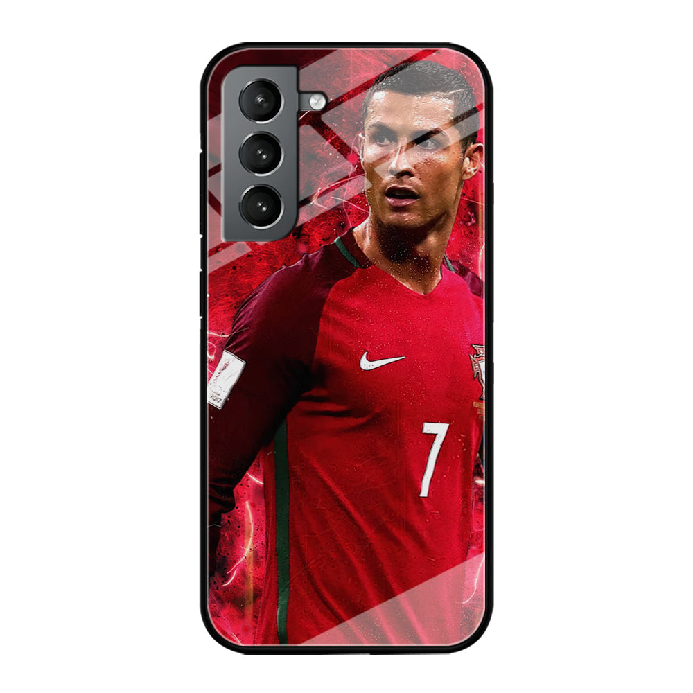 Cristiano Ronaldo Red Aesthetic Samsung Galaxy S24 Plus Case-Phone Case-Tempered Glass Case-Altracase