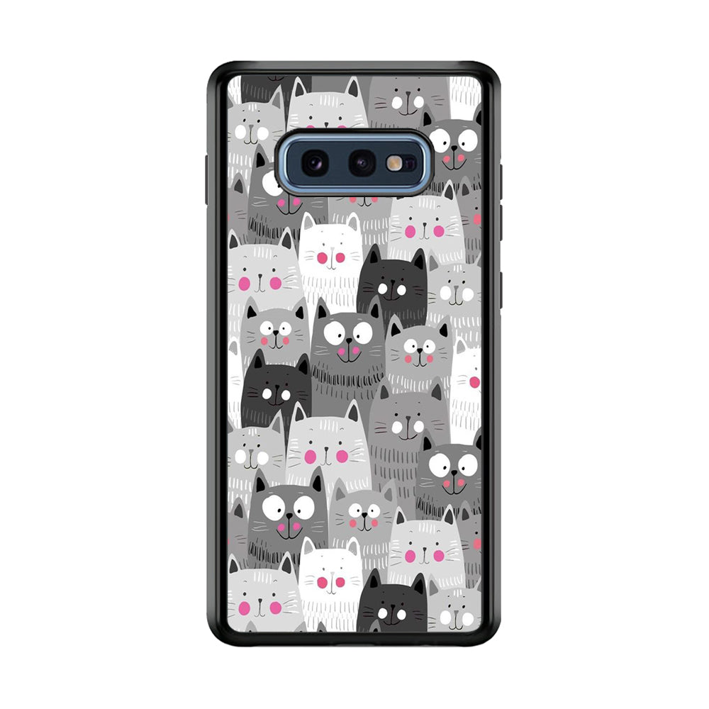 Cute Cat 001 Samsung Galaxy S10E Case-Phone Case-Rubber Black (2D Case)-Altracase