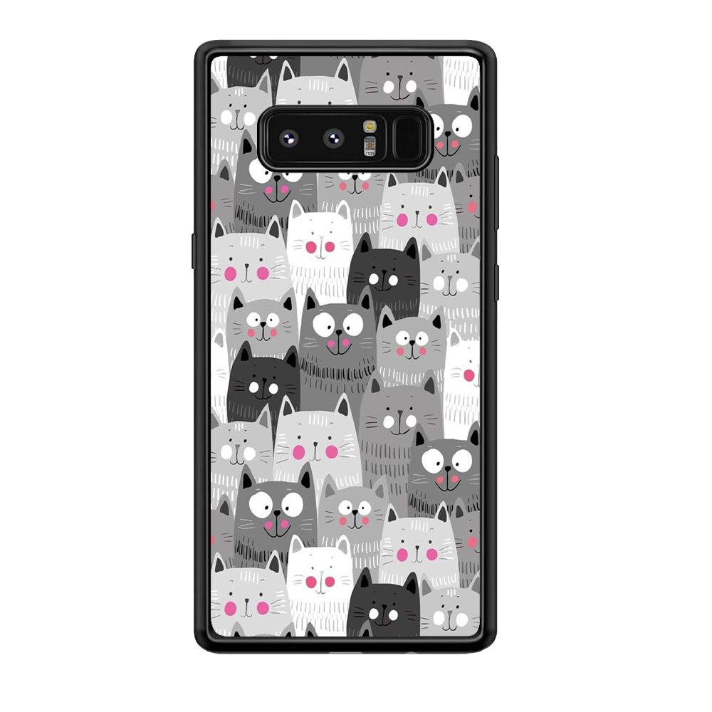 Cute Cat 001 Samsung Galaxy Note 8 Case-Phone Case-Rubber Black (2D Case)-Altracase