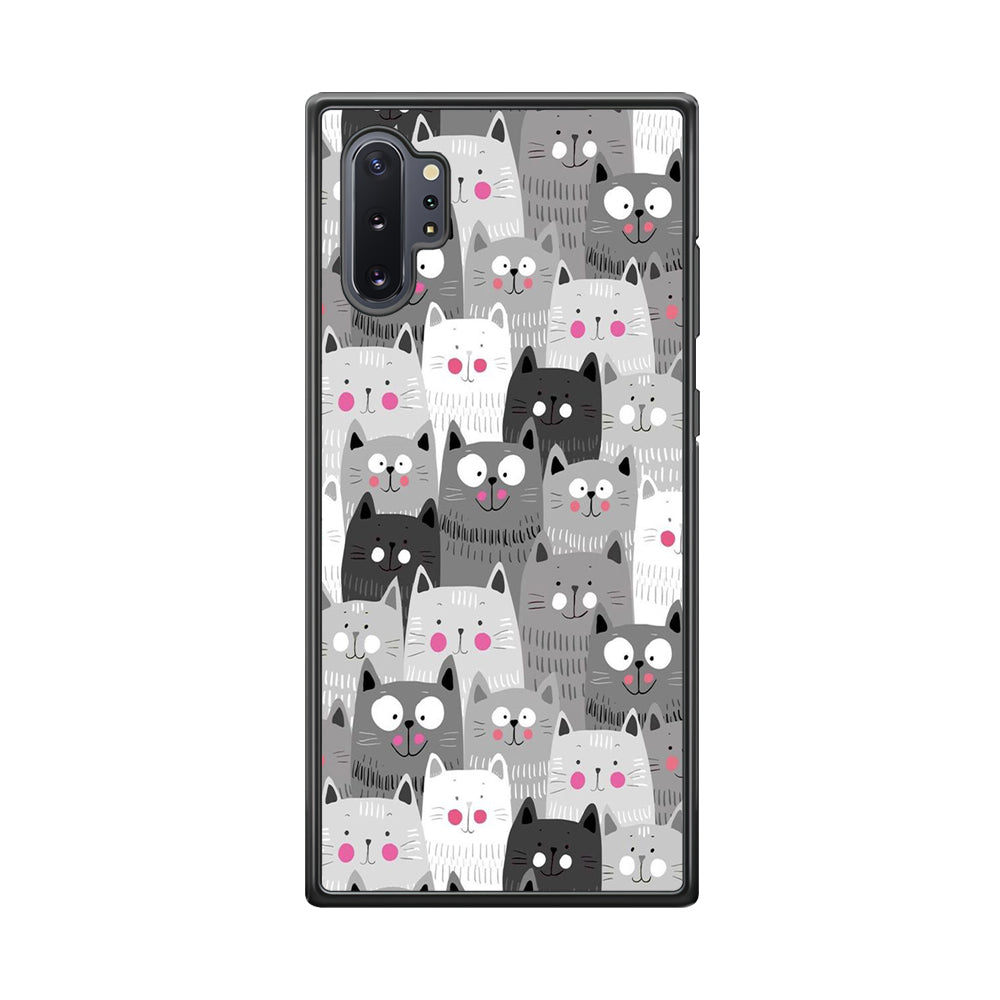 Cute Cat 001 Samsung Galaxy Note 10 Plus Case-Phone Case-Rubber Black (2D Case)-Altracase