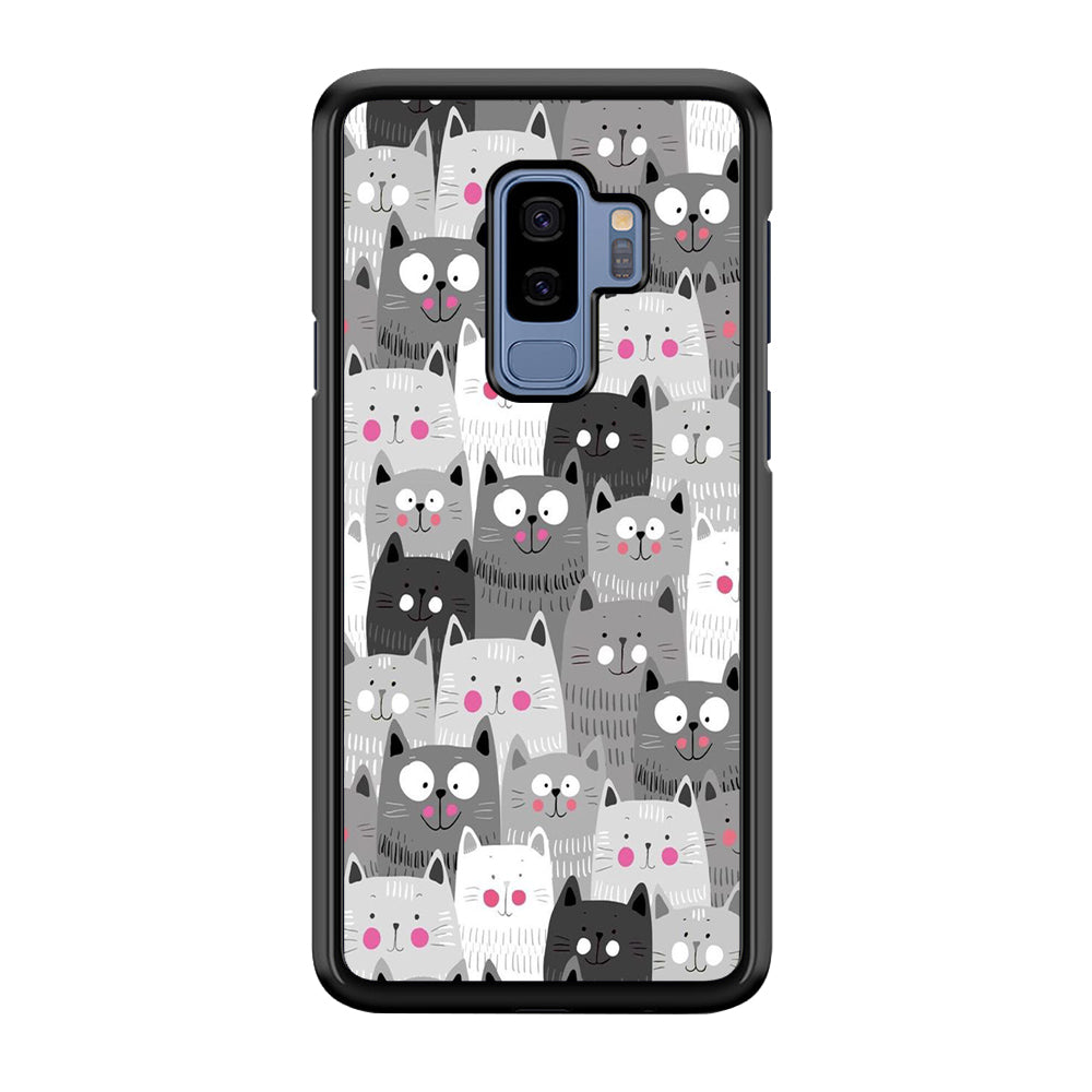 Cute Cat 001 Samsung Galaxy S9 Plus Case-Phone Case-Rubber Black (2D Case)-Altracase