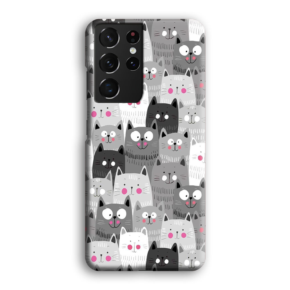 Cute Cat 001 Samsung Galaxy S21 Ultra Case-Phone Case-3D Case-Altracase