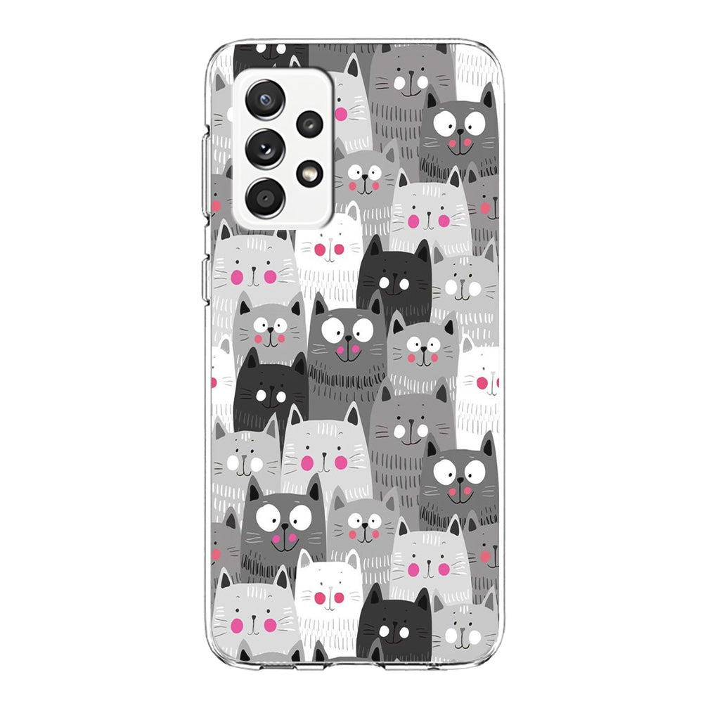 Cute Cat 001 Samsung Galaxy A52 Case-Phone Case-Clear Soft Case-Altracase