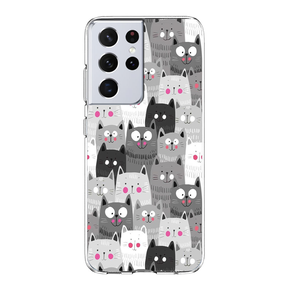 Cute Cat 001 Samsung Galaxy S21 Ultra Case-Phone Case-Clear Soft Case-Altracase