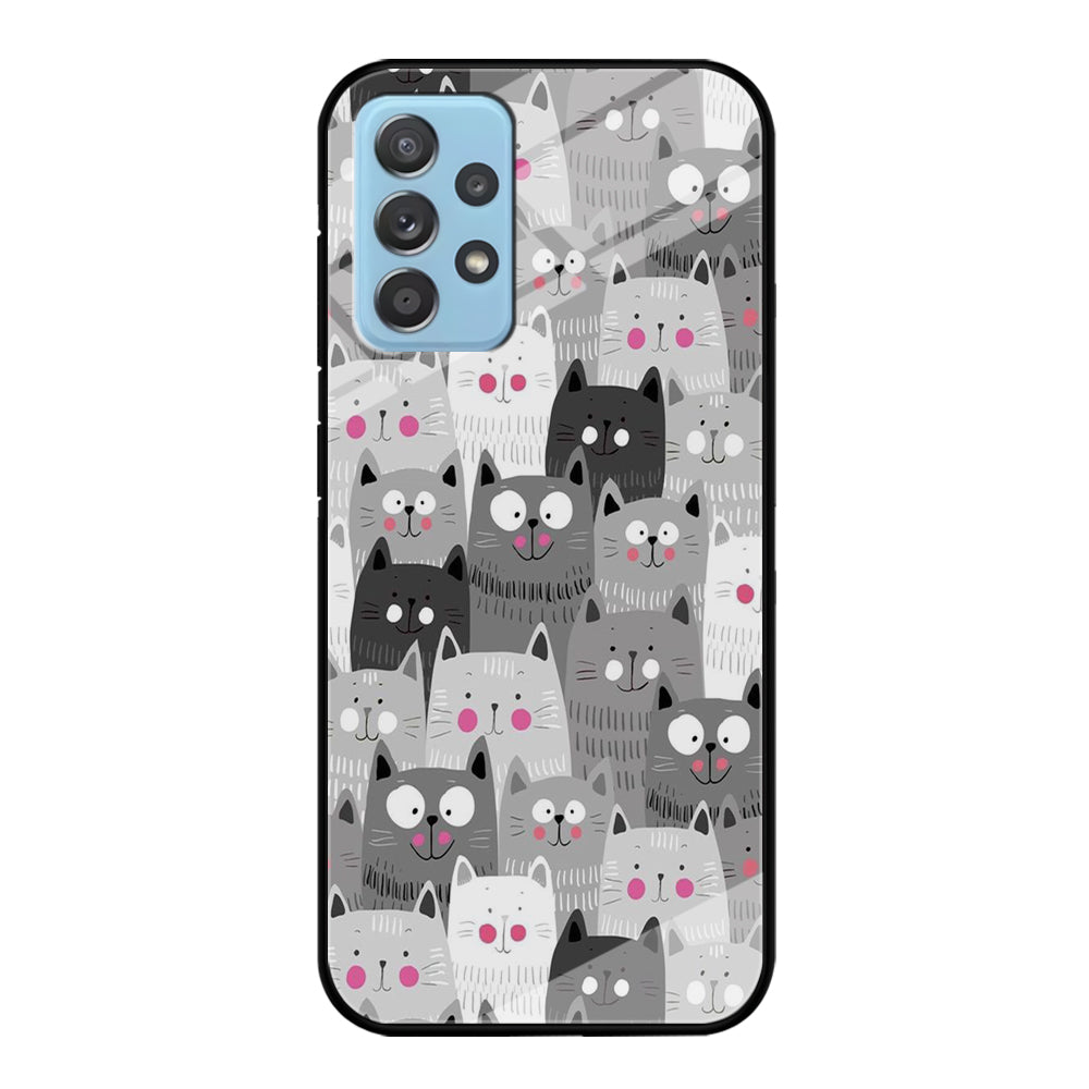 Cute Cat 001 Samsung Galaxy A72 Case-Phone Case-Tempered Glass Case-Altracase