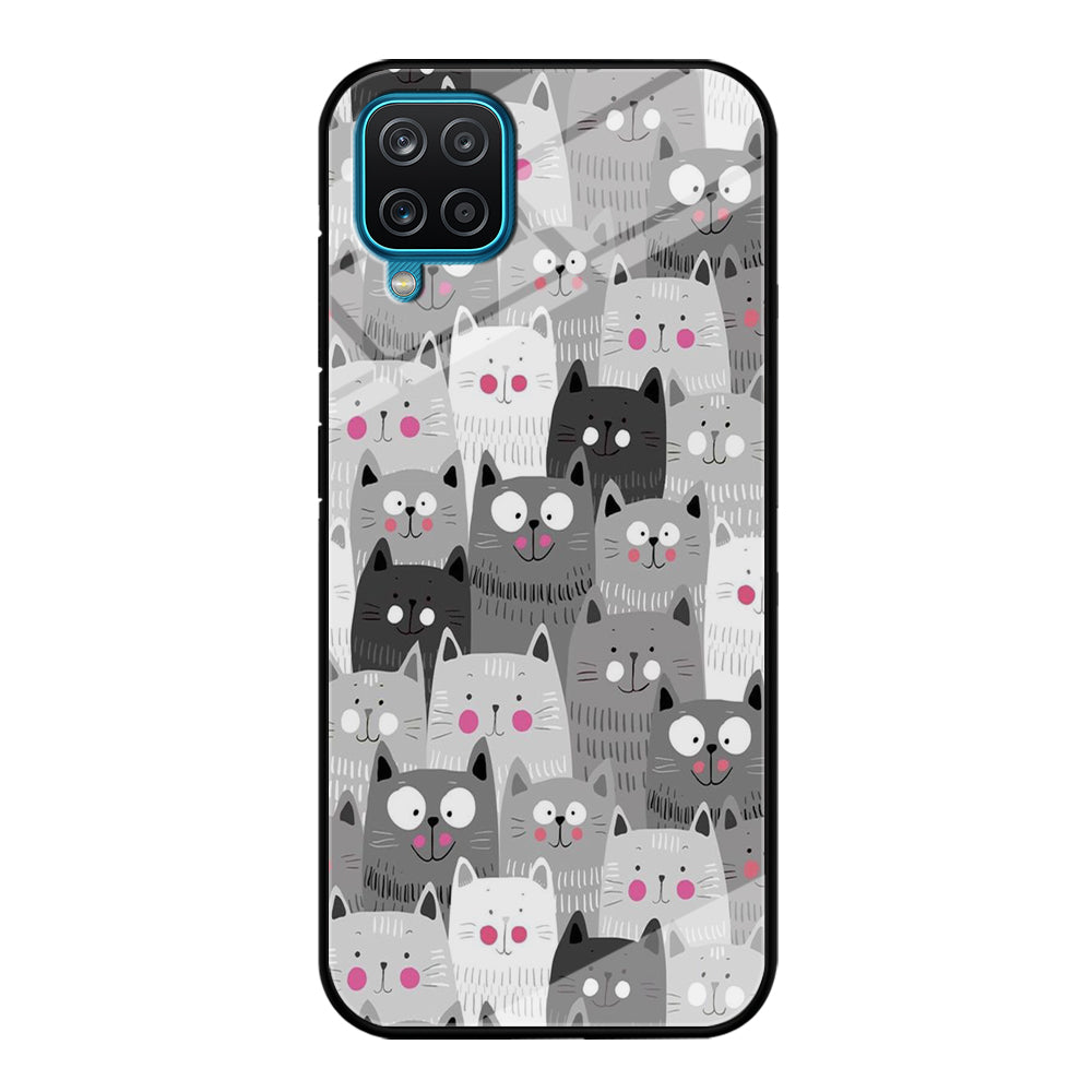 Cute Cat 001 Samsung Galaxy A12 Case-Phone Case-Tempered Glass Case-Altracase