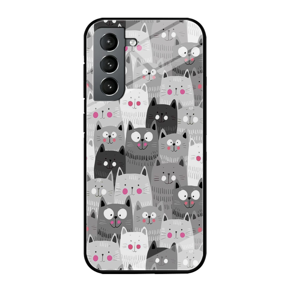 Cute Cat 001 Samsung Galaxy S23 Case-Phone Case-Tempered Glass Case-Altracase