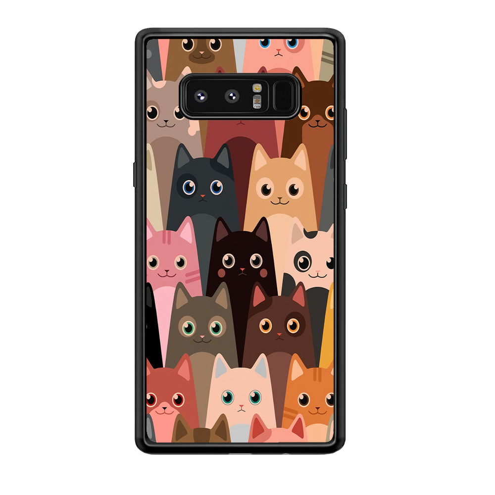 Cute Cat Doodle Samsung Galaxy Note 8 Case-Phone Case-Tempered Glass Case-Altracase