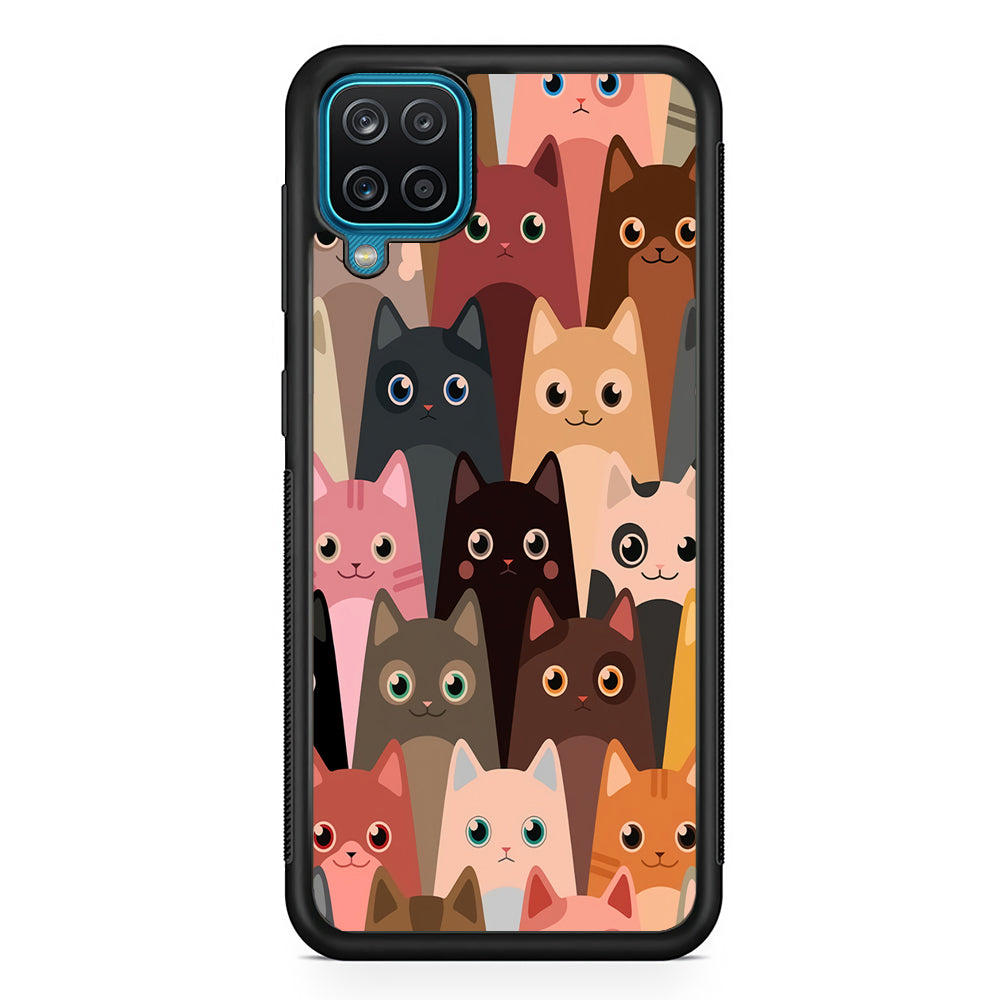 Cute Cat Doodle Samsung Galaxy A12 Case-Phone Case-Altracase