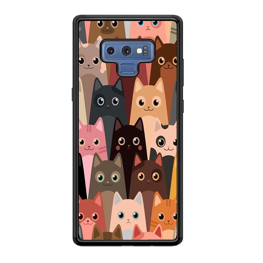 Cute Cat Doodle Samsung Galaxy Note 9 Case-Phone Case-Tempered Glass Case-Altracase