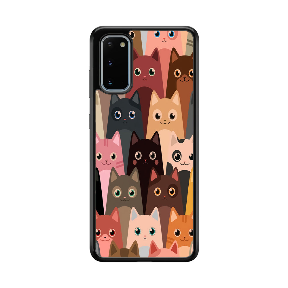 Cute Cat Doodle Samsung Galaxy S20 Case-Phone Case-Tempered Glass Case-Altracase