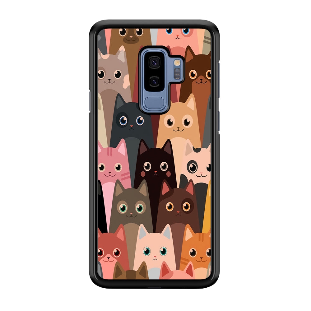 Cute Cat Doodle Samsung Galaxy S9 Plus Case-Phone Case-Tempered Glass Case-Altracase