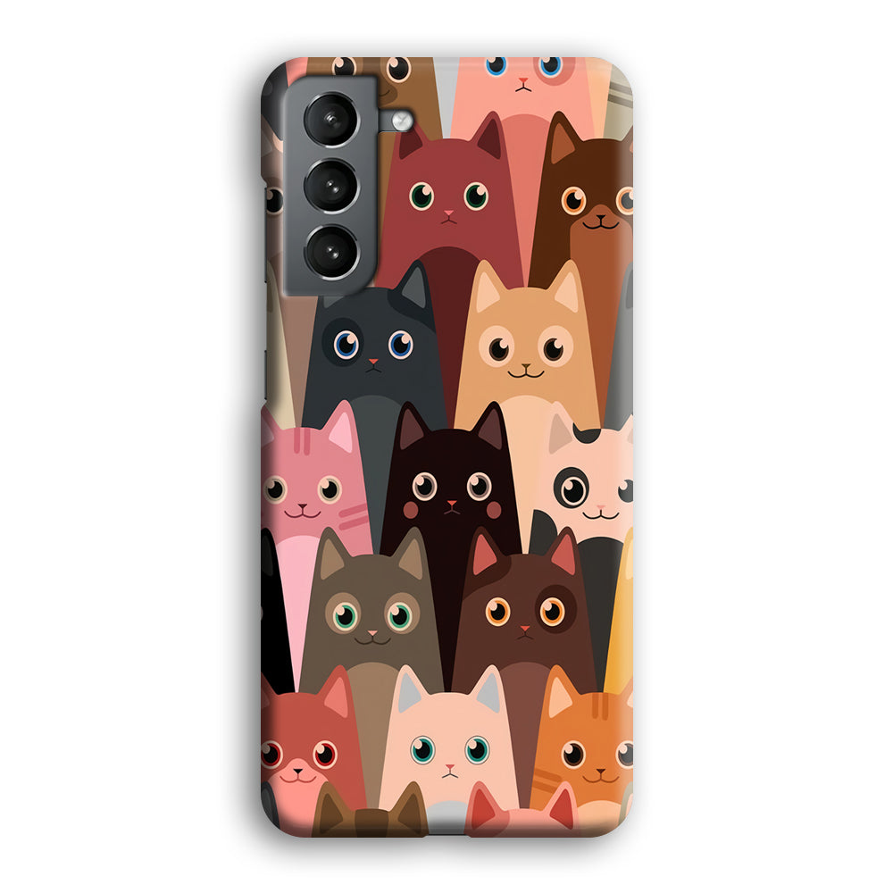 Cute Cat Doodle Samsung Galaxy S21 Plus Case-Phone Case-3D Case-Altracase