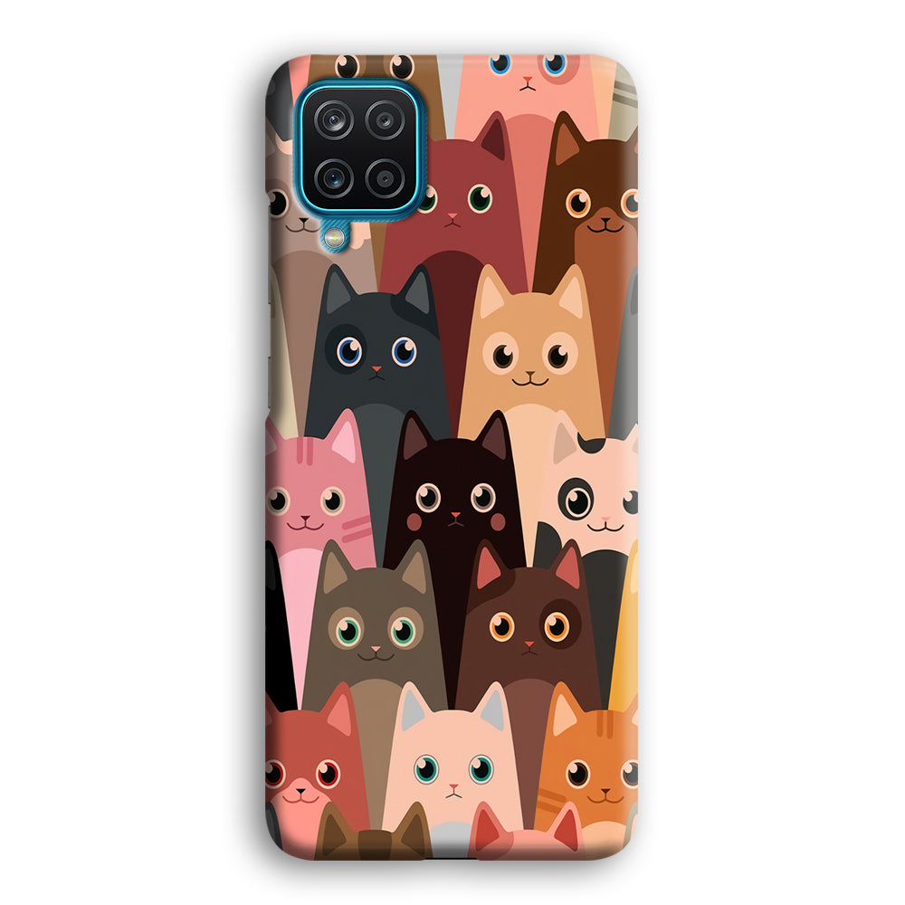 Cute Cat Doodle Samsung Galaxy A12 Case-Phone Case-3D Case-Altracase