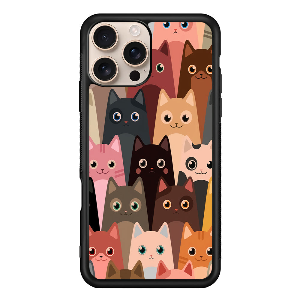Cute Cat Doodle iPhone 16 Pro Max Case - Altracase