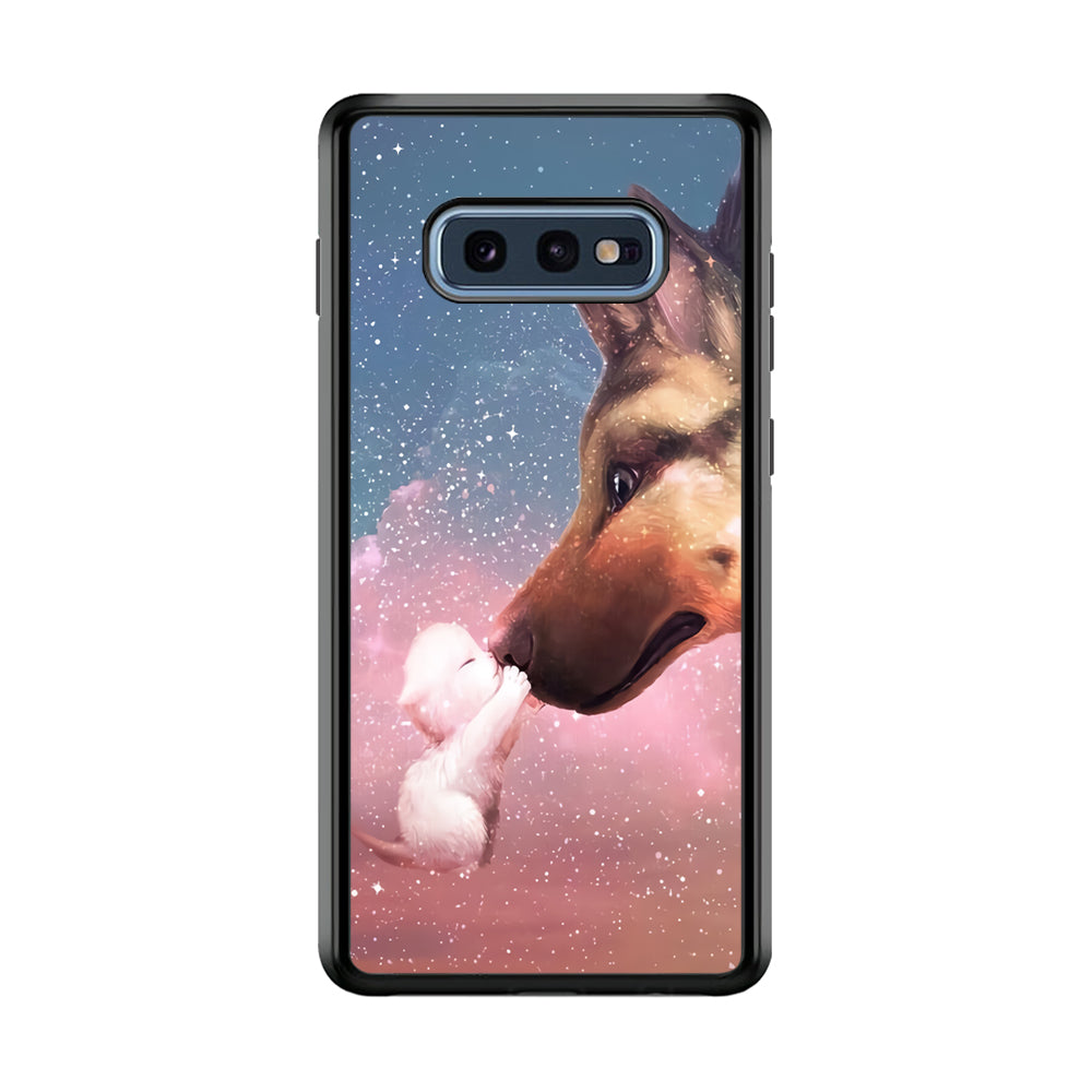Cute Cat Kiss Dog Samsung Galaxy S10E Case-Phone Case-Rubber Black (2D Case)-Altracase
