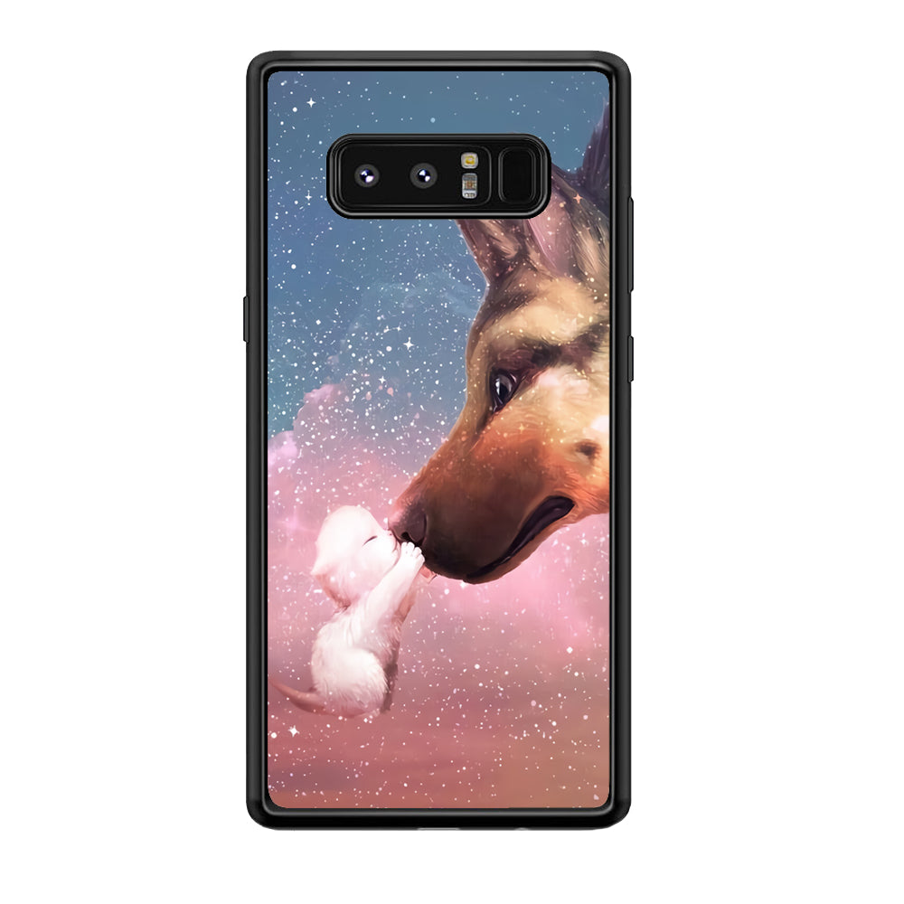 Cute Cat Kiss Dog Samsung Galaxy Note 8 Case-Phone Case-Rubber Black (2D Case)-Altracase