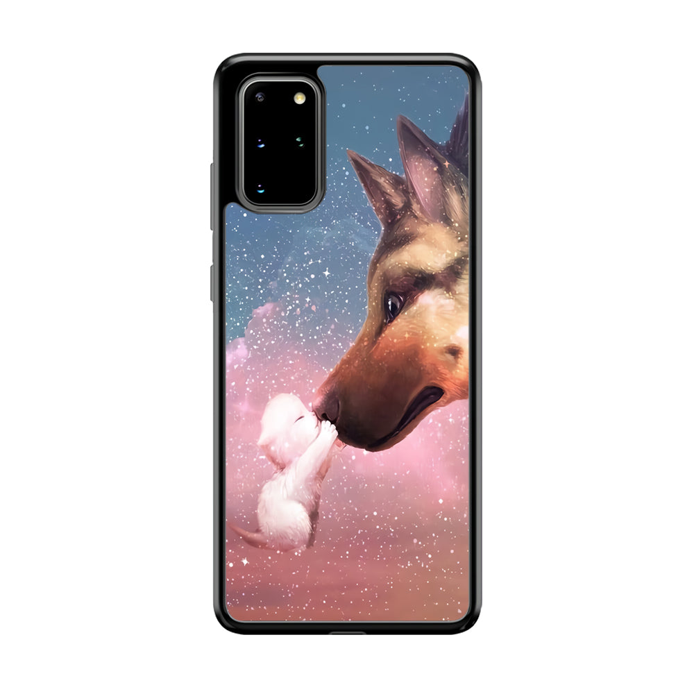 Cute Cat Kiss Dog Samsung Galaxy S20 Plus Case-Phone Case-Rubber Black (2D Case)-Altracase
