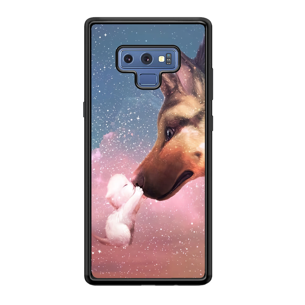 Cute Cat Kiss Dog Samsung Galaxy Note 9 Case-Phone Case-Rubber Black (2D Case)-Altracase