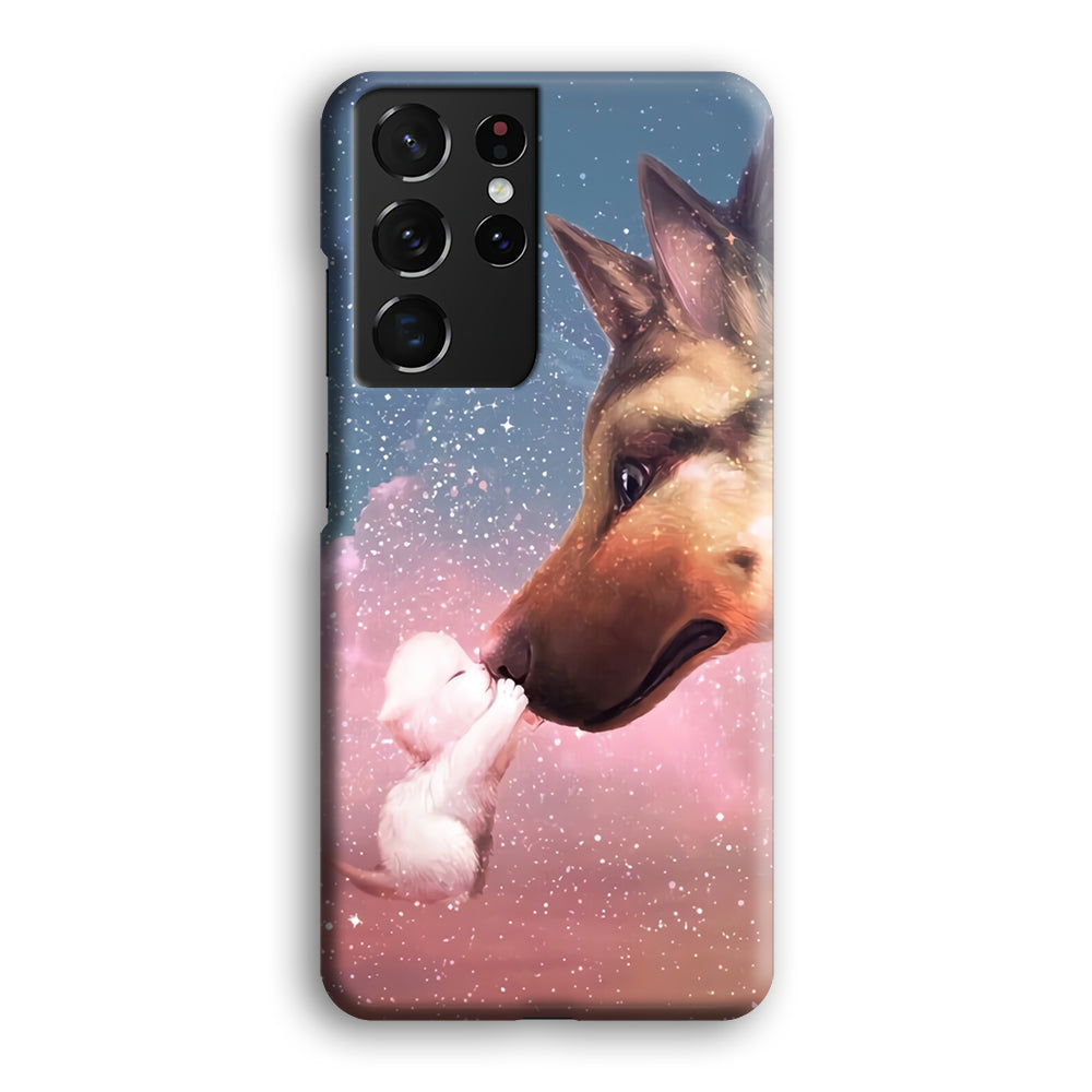 Cute Cat Kiss Dog Samsung Galaxy S21 Ultra Case-Phone Case-3D Case-Altracase