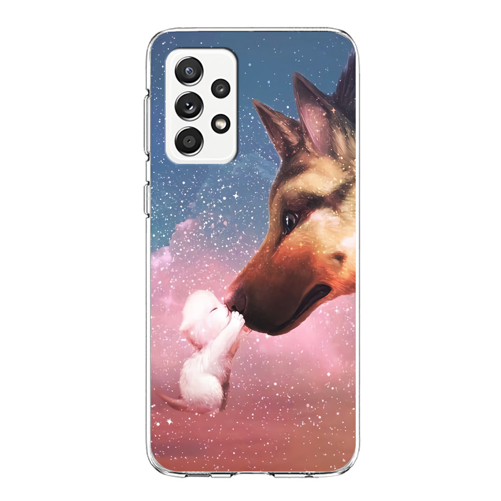 Cute Cat Kiss Dog Samsung Galaxy A52 Case-Phone Case-Clear Soft Case-Altracase