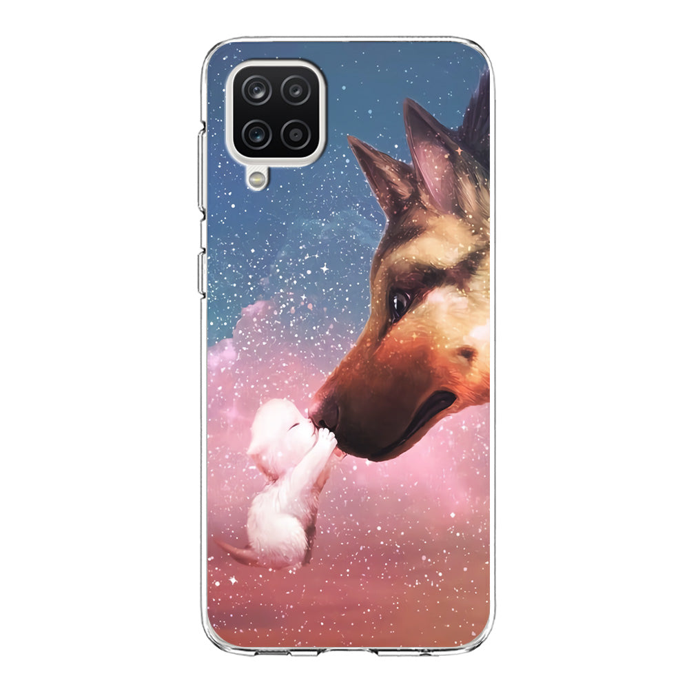 Cute Cat Kiss Dog Samsung Galaxy A12 Case-Phone Case-Clear Soft Case-Altracase