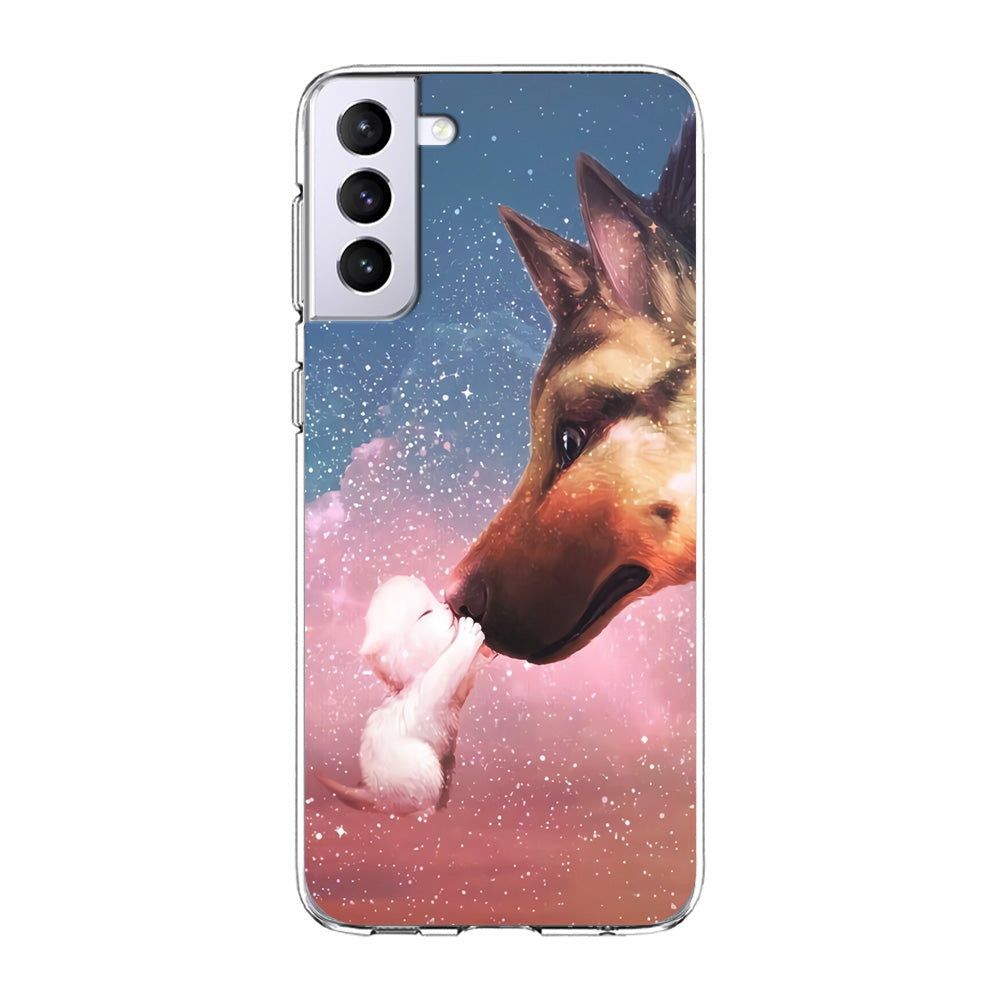 Cute Cat Kiss Dog Samsung Galaxy S21 Plus Case-Phone Case-Clear Soft Case-Altracase