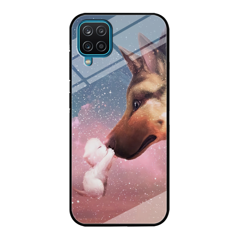 Cute Cat Kiss Dog Samsung Galaxy A12 Case-Phone Case-Tempered Glass Case-Altracase