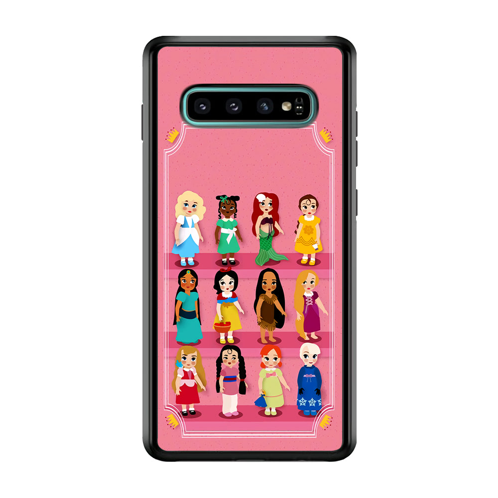 Cute Disney Princess Samsung Galaxy S10 Case-Phone Case-Rubber Black (2D Case)-Altracase