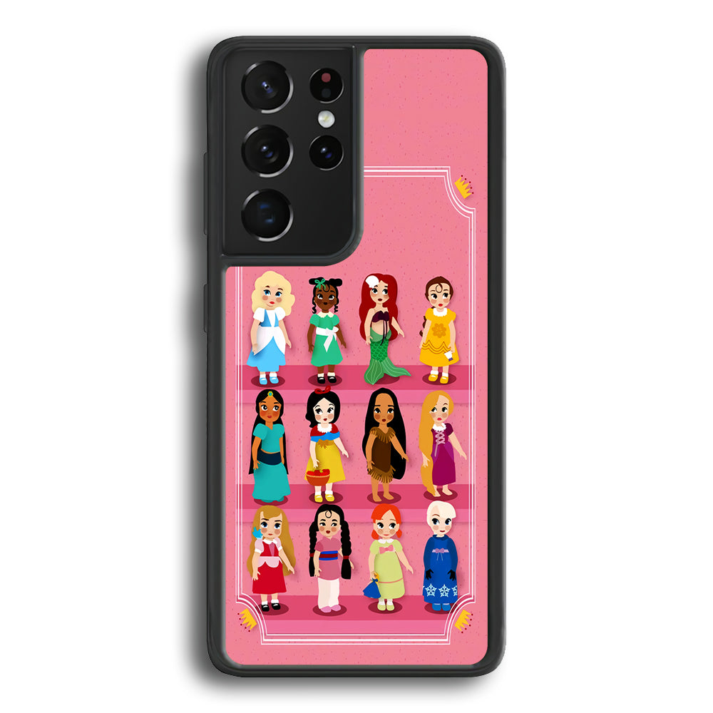 Cute Disney Princess Samsung Galaxy S21 Ultra Case-Phone Case-Rubber Black (2D Case)-Altracase
