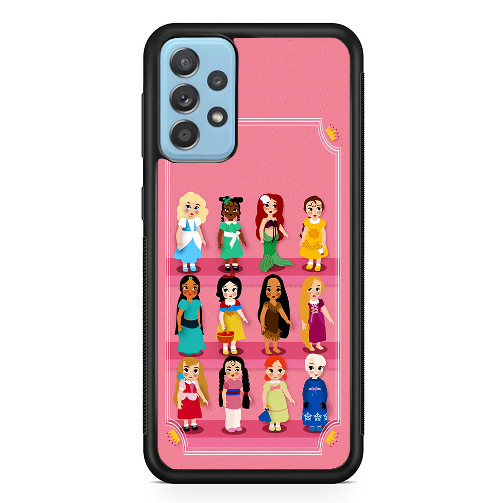 Cute Disney Princess Samsung Galaxy A52 Case-Phone Case-Rubber Black (2D Case)-Altracase