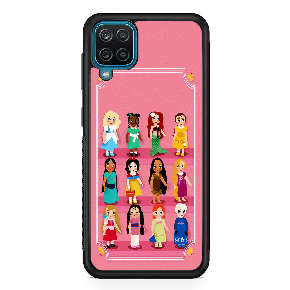 Cute Disney Princess Samsung Galaxy A12 Case-Phone Case-Rubber Black (2D Case)-Altracase
