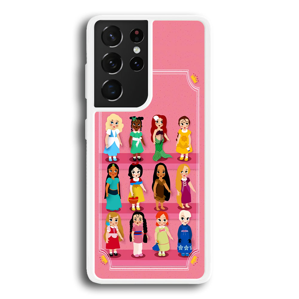 Cute Disney Princess Samsung Galaxy S21 Ultra Case-Phone Case-Rubber White (2D Case)-Altracase
