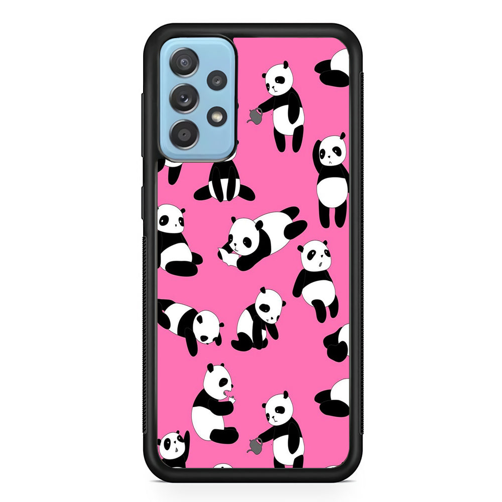 Cute Panda Samsung Galaxy A52 Case-Phone Case-Rubber Black (2D Case)-Altracase