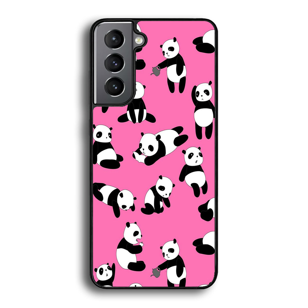 Cute Panda Samsung Galaxy S21 Plus Case-Phone Case-Rubber Black (2D Case)-Altracase
