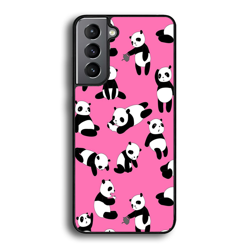 Cute Panda Samsung Galaxy S25 Plus Case-Phone Case-Rubber Black (2D Case)-Altracase