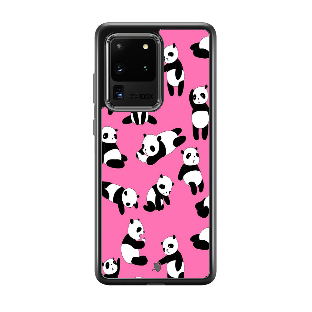 Cute Panda Samsung Galaxy S20 Ultra Case-Phone Case-Rubber Black (2D Case)-Altracase