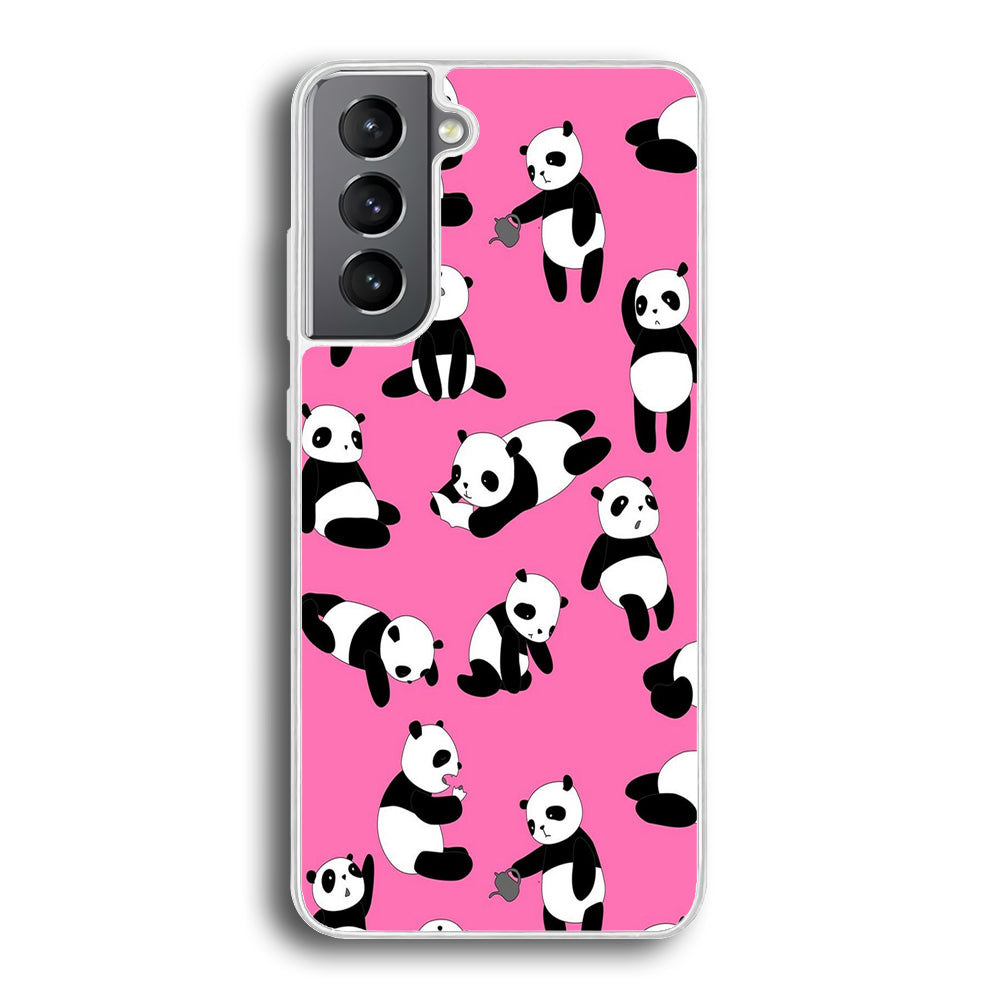 Cute Panda Samsung Galaxy S21 Plus Case-Phone Case-Rubber White (2D Case)-Altracase
