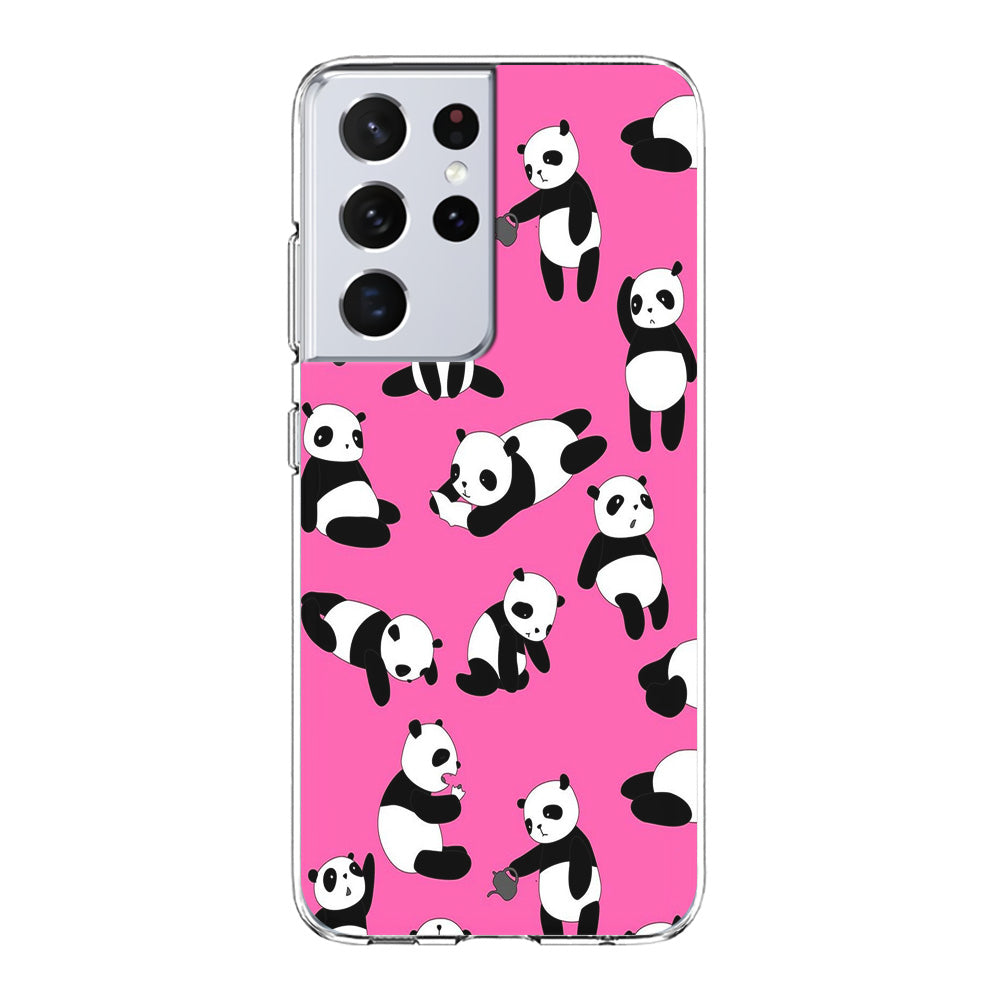 Cute Panda Samsung Galaxy S21 Ultra Case-Phone Case-Clear Soft Case-Altracase