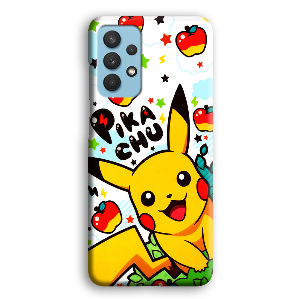 Cute Pikachu and Apple Samsung Galaxy A32 Case-Phone Case-3D Case-Altracase