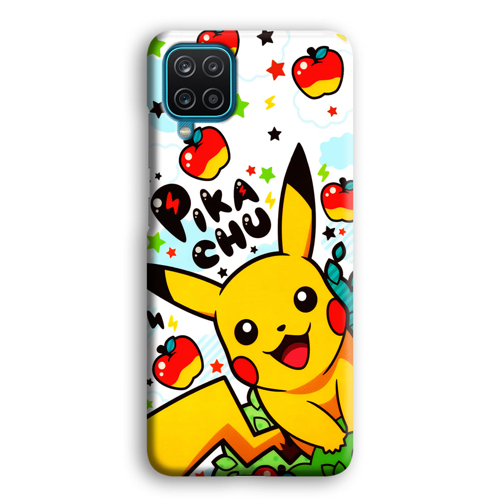Cute Pikachu and Apple Samsung Galaxy A12 Case-Phone Case-3D Case-Altracase