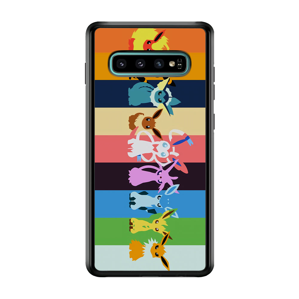 Cute Pokemon Evolutions Samsung Galaxy S10 Case-Phone Case-Rubber Black (2D Case)-Altracase