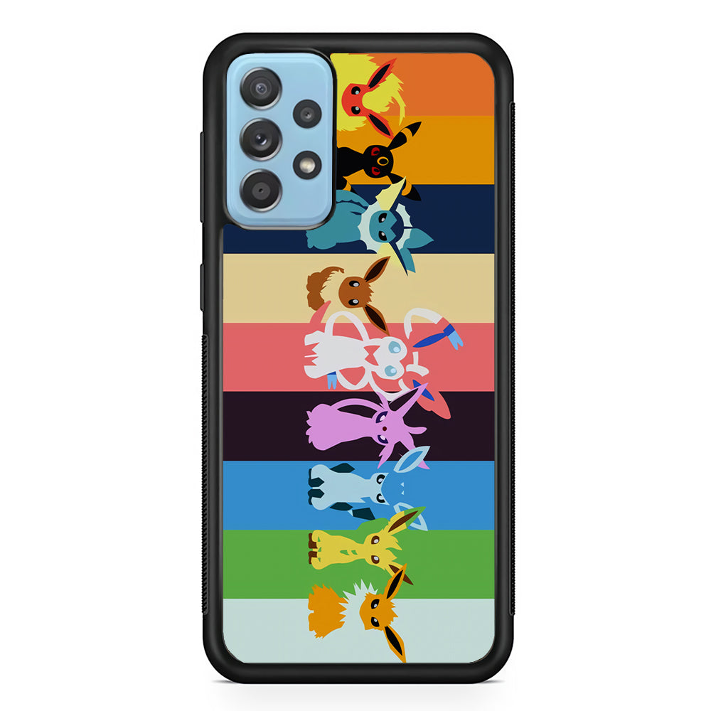 Cute Pokemon Evolutions Samsung Galaxy A52 Case-Phone Case-Rubber Black (2D Case)-Altracase