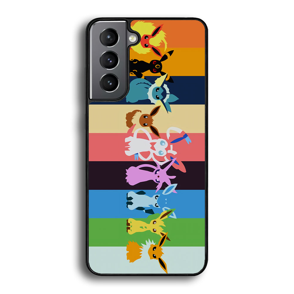 Cute Pokemon Evolutions Samsung Galaxy S21 Plus Case-Phone Case-Rubber Black (2D Case)-Altracase