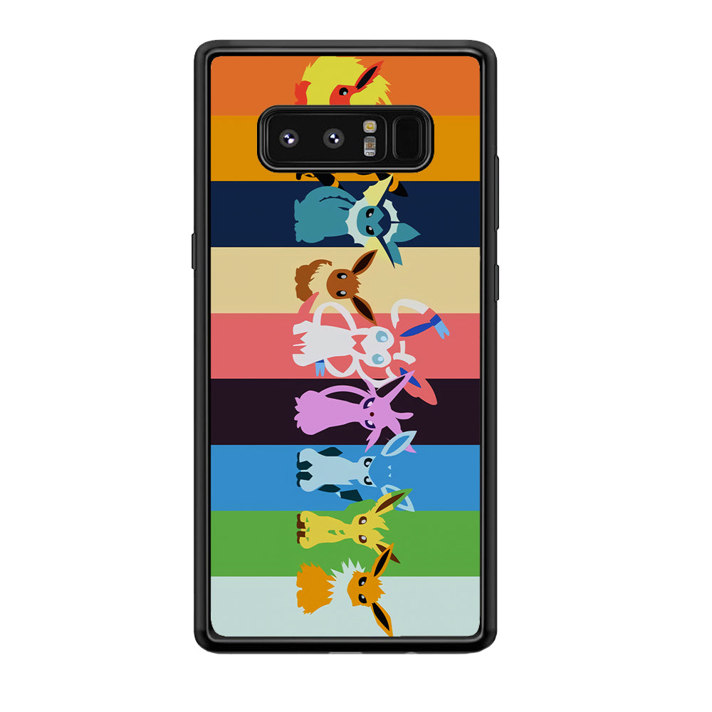 Cute Pokemon Evolutions Samsung Galaxy Note 8 Case-Phone Case-Rubber Black (2D Case)-Altracase