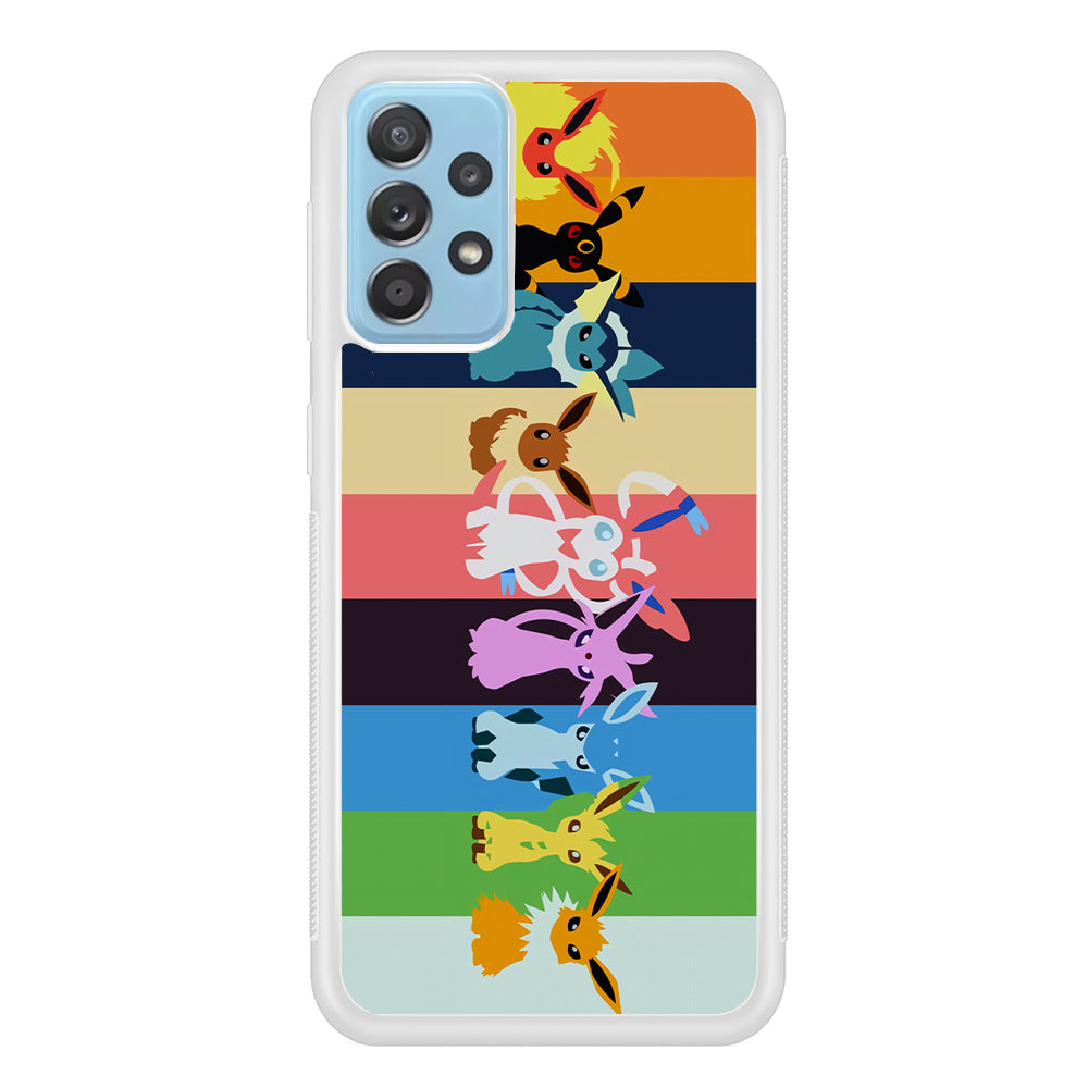 Cute Pokemon Evolutions Samsung Galaxy A52 Case-Phone Case-Rubber White (2D Case)-Altracase