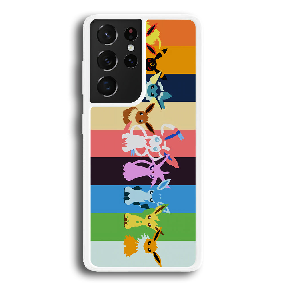Cute Pokemon Evolutions Samsung Galaxy S21 Ultra Case-Phone Case-Rubber White (2D Case)-Altracase